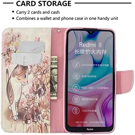 xiaomi Redmi için 8 Cüzdan Kılıf, WVYMX Renkli PU Deri Flip case Kickstand Kapatma Manyetik Kapak Kart Yuvaları ile Kadınlar