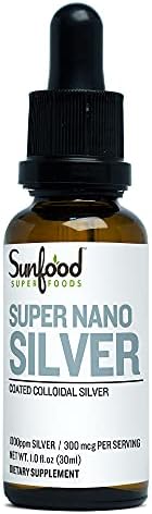 Sunfood Superfoods Süper Nano Gümüş Kaplı Kolloidal / Nihai Bağışıklık Desteği Takviyesi | 5-10x Daha Konsantre | Güvenli ve