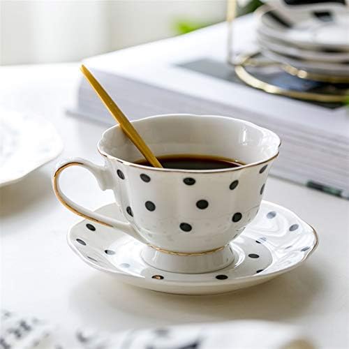 Kupalar Euro Tarzı Fincan ve çay tabağı Seti Kahve Fincanı Porselen Çay Kupa Kahvaltı Ev Mutfak için, 6.8 oz Kahve Kupa (Renk: