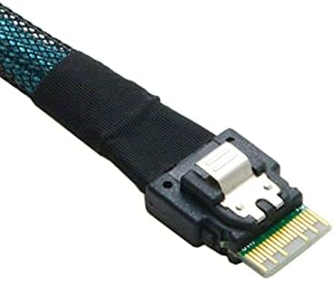 CY İnce Çizgi SAS 4.0 SFF-8654 4i 38 Pin Konak 4 SATA 7 Pin Hedef Sabit Disk Fanout Raıd Kablosu 50 cm
