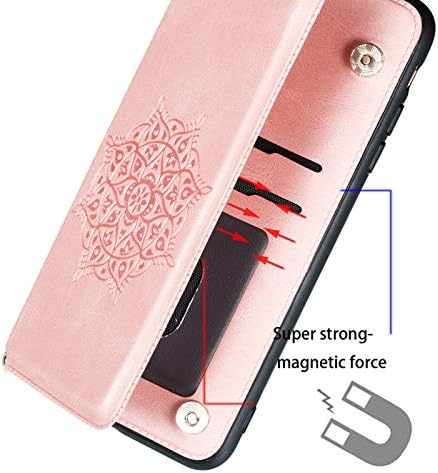 iPhone 11 Kılıf Kadın Kızlar için tasarlanmış, Kickstand ile Cüzdan Kart Tutucu Yuvaları, çift Manyetik Toka, uyumlu Araç Telefonu