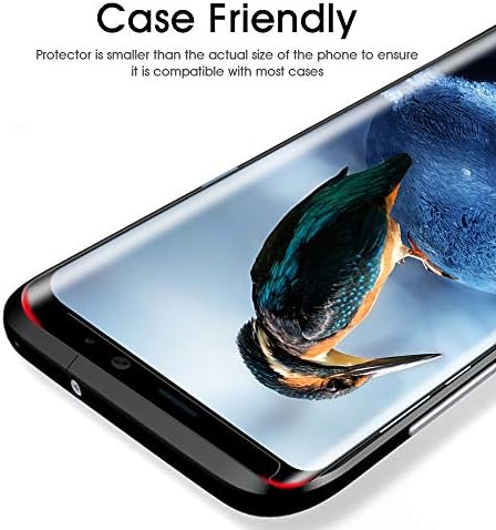Galaxy S8 Ekran Koruyucu Temperli Cam (2 Paket), Kurulum Tepsisi ile Samsung Galaxy S 8 için OTAO 3D Kavisli Nokta Vuruşlu