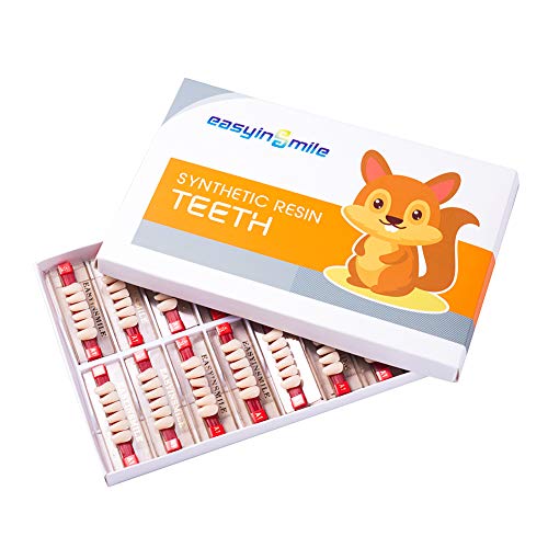 Easyinsmile Diş Sentetik Reçine Diş Akrilik Protez Yanlış Diş Yetişkinler için Tam Set / Anterior / Posterior (Alt Ön Dişler