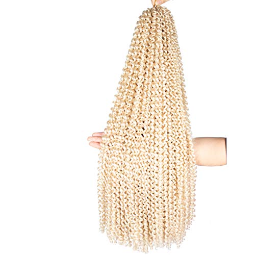 6 Paketi Tutku Büküm Saç Sarışın 18 inç Su Dalga Tığ Saç Kankelon Uzun Bohemian Kıvırcık Sentetik Büküm Tığ Örgü saç uzantıları