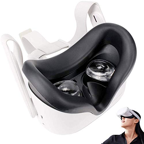 Oculus Quest 2 için VR Yüz Silikon Kapak Maskesi, Oculus Quest 2 VR Kulaklık Aksesuarları için Sweatproof Silikon Yüz Pedi