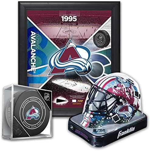 Colorado Avalanche Ultimate Fan Collectibles Bundle-Team Impact 15 x 17 Çerçeve, Mini Kaleci Maskesi ve Resmi Oyun Diski içerir