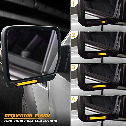 RUXIFEY Sıralı Switchback LED Yan Ayna Dönüş Sinyalleri koşu ışıkları Füme Ford F150 Expedition ile Uyumlu, Lincoln Mark LT