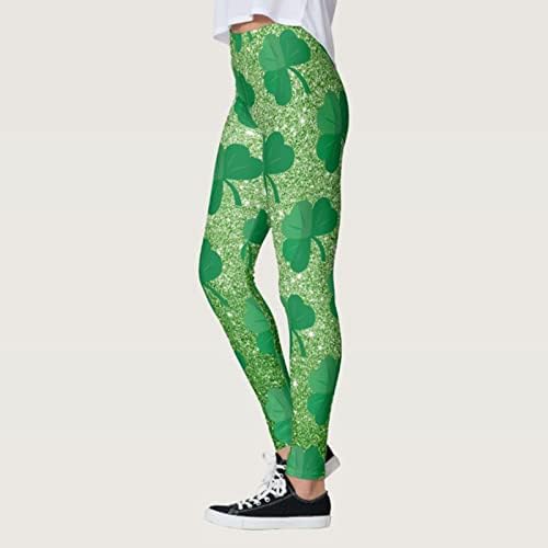 SHENTENG Tayt Kadınlar ıçin St. Patricks Günü Iyi Şanslar İrlandalı Yonca Yonca Yeşil Sıska Pantolon Yoga Koşu ıçin