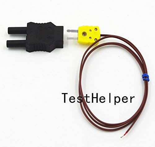 TestHelper TCAD310 Tipi K Termokupl Adaptörü Çift fişler 4mm (0.16-İnç) Muz Dijital multimetre Metre için Kullanın