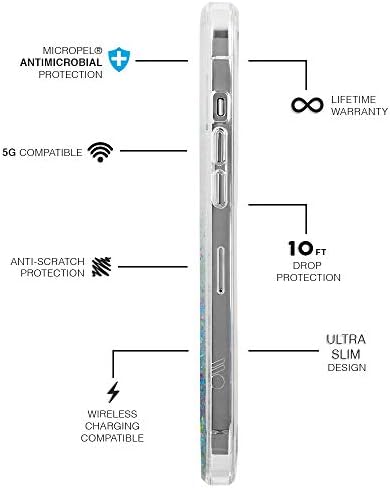 Case-Mate - Pırıltı Ombre-iPhone için kılıf 12 Pro Max (5G) -10 ft Düşme Koruması-6.7 İnç-Konfeti