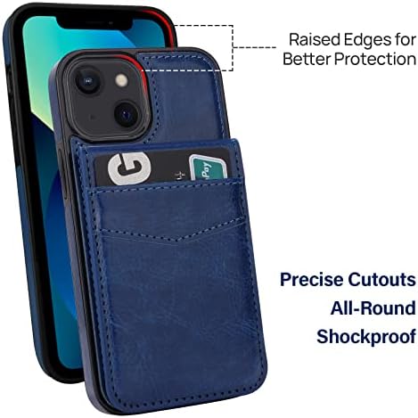Taporse için iPhone 13 Mini Cüzdan Kılıf ile kart tutucu, el Yapımı Deri Kickstand Kart Yuvaları Kılıf, RFID Engelleme Manyetik