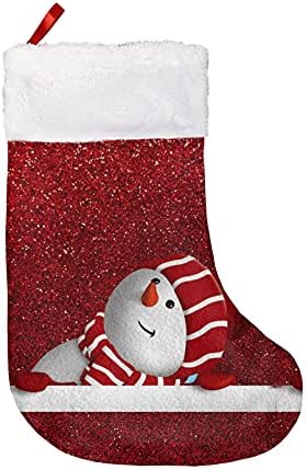 Babrukda Klasik Noel Çorap Noel Ağacı ile 6 Set Şık Desen Asılı Noel Çorap, şeker Hediye Çantası Kadın Erkek Çocuklar için,