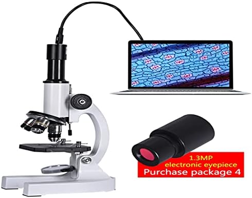 YMXPL 640X 1280X 2000X HD Biyolojik Mikroskop Monoküler Öğrenci Eğitim LED ışık telefon tutucu Elektronik Mercek (Renk: Beyaz,