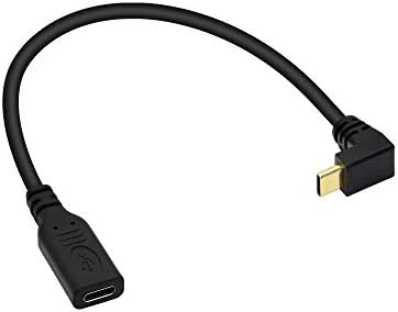 SinLoon USB C Uzatma Kablosu Tipi C Erkek Kadın Kısa Kablo Sağ Açı 90 Derece USB 3.1 10 Gbps Hızlı Şarj 4 K HD Video Ses Veri