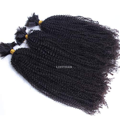 RJ SAÇ 30 inç Afro Kinky Kıvırcık Örgü Toplu saç ekleme Hiçbir Atkı Moğol Kinky Kıvırcık insan saçı Toplu (30 inç, 3 adet/grup
