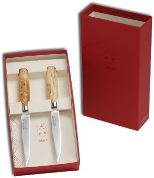 Donları tarafından Mora isveç El Yapımı biftek bıçağı ile 4.8-İnç Paslanmaz Çelik Bıçak ve Masur Huş Kolu (Hediye Seti 2)