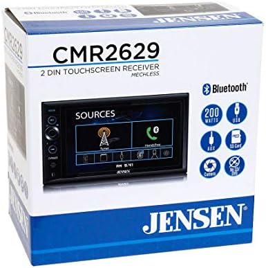 Jensen CMR2629 Bluetooth, Micro SD ve USB'li Çift DİN 6.2 Mechless AV Alıcısı