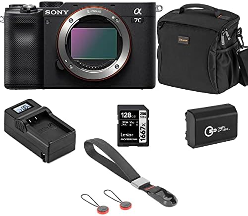 Sony Alpha 7C Aynasız Dijital Fotoğraf Makinesi, Çantalı Siyah Paket, 128GB SD Kart, Ekstra Pil, Kompakt Şarj Cihazı, Bilek