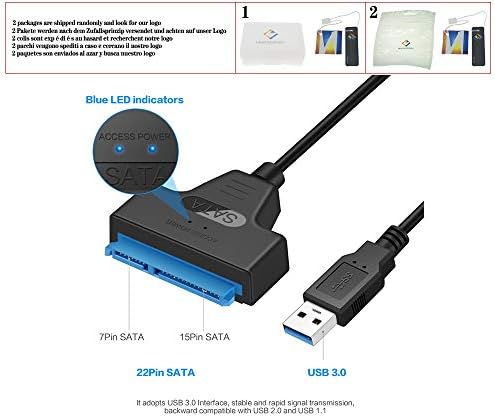 Adaptörü SATA III USB2. 0 3.0 3.1 Kablosu harici sabit disk USB Seri ATA 22pin Dönüştürücü sabit disk W/UASP için 2.5 HDD /
