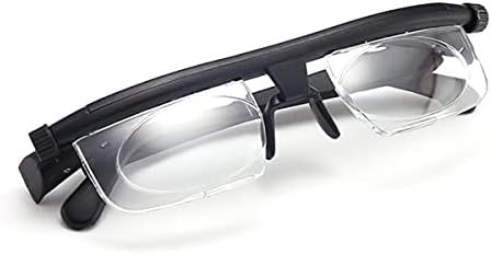 Ayarlanabilir Kadranlı Erkekler ve Kadınlar için Değişken Odak Uzaklığına Sahip Siyah Çerçeve Gözlük, Değişken Lens Düzeltme