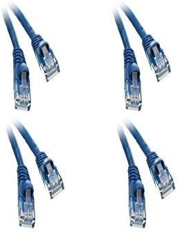 Cat5e Ethernet Yama Kablosu, Takılmayan / Kalıplanmış Önyükleme, 1,5 Ayaklar, Mavi, 4 Parça (ED758875)
