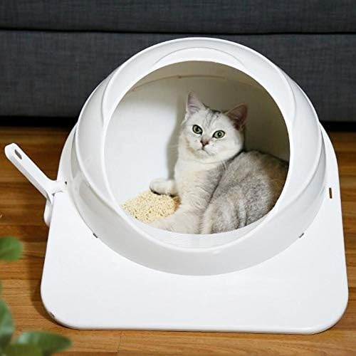 WHZ Kedi Çöp Kutusu Pet Büyük Kapalı Tuvalet (Renk: Beyaz)
