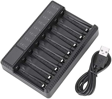 V BESTLIFE pil şarj cihazı, PC Siyah Sekiz Yuvası USB Seyahat Taşınabilir Akıllı Koruma pil şarj cihazı için Ni-Mh Ni-Cd AA