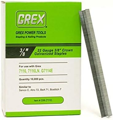 GREX C06 22 Gauge 3/8-İnç Taç 3/8-İnç Uzunluk Galvanizli Zımbalar (kutu başına 10.000)