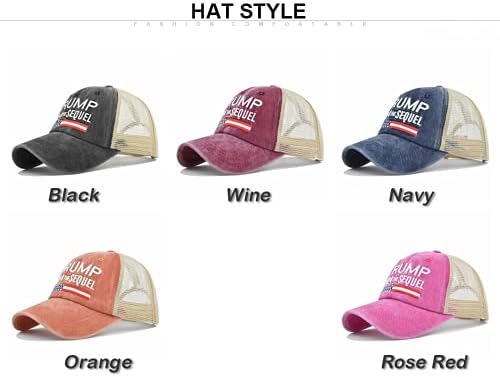 Trump 2024 Unisex beyzbol Şapkası Işlemeli Yıkama Örgü kamyon Şoförü güneş şapkası Erkekler ve Kadınlar için