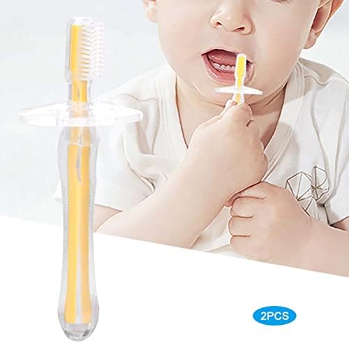Zerodıs 2 pcs Bebek Diş Fırçası, yumuşak Silikon Diş masaj Fırçası Mantar Şekli Toddler Eğitim Diş Fırçası için Erkek Bebek