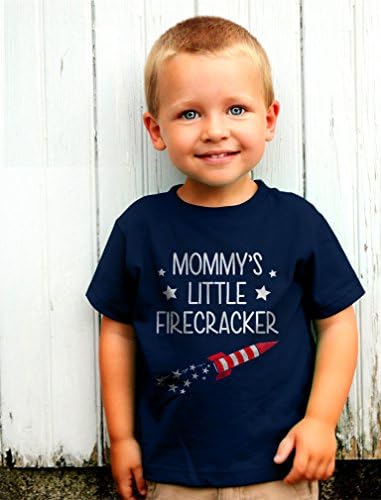 Annemin Küçük Havai Fişek Sevimli 4th Temmuz Yürüyor Bebek Çocuk T-Shirt