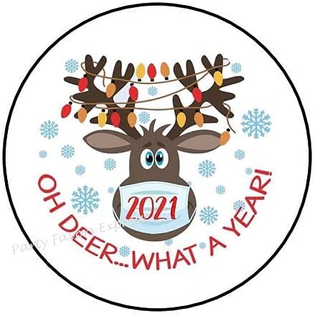 48 OH Geyik Ne Bir Yıl 2021 Noel MASKESİ Zarf Mühürler Etiketler Çıkartmaları Parti Iyilik 1.2
