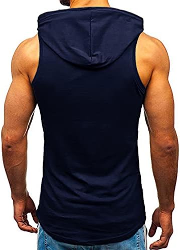 Amussiar erkek Egzersiz Kapşonlu Tank Tops Vücut Geliştirme Kas T-Shirt Kolsuz Spor Hoodies
