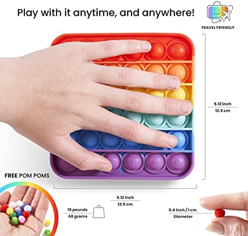C & Berg 2 Push Pops-Bubble Fidget Duyusal Oyuncaklar, Özel İhtiyaçları Olan Çocuklar ve Yetişkinler için Stres ve Kaygıyı