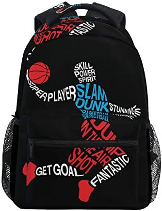ALAZA Basketbol Oyuncu Banka Atış Spor Büyük Sırt Çantası Kişiselleştirilmiş Dizüstü iPad Tablet Seyahat Okul Çantası ile Çoklu