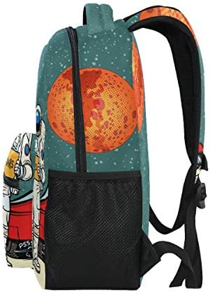 ALAZA Pop Art Retro Astronot Uzay Karikatür Büyük Sırt Çantası Kişiselleştirilmiş Dizüstü iPad Tablet Seyahat Okul Çantası