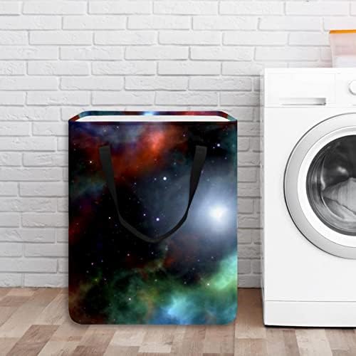 DJROW çamaşır sepeti Organizatör Evren Galaxy Katlanabilir Depolama Sepeti Kolları ile Sepetleri için Oyuncaklar Giyim Organizasyon