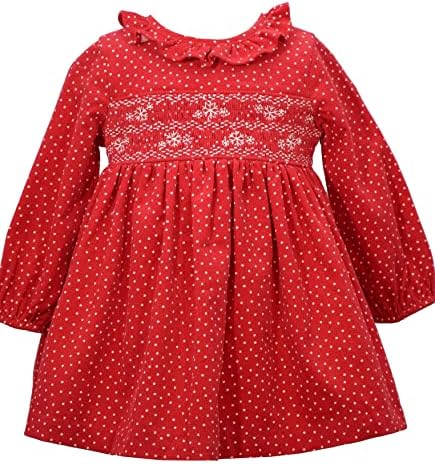 Bonnie Jean Bebek Kız Tatil Noel Elbise-Bebek ve Yürümeye Başlayan Çocuk ve Küçük Kızlar için Önlüklü Elbise
