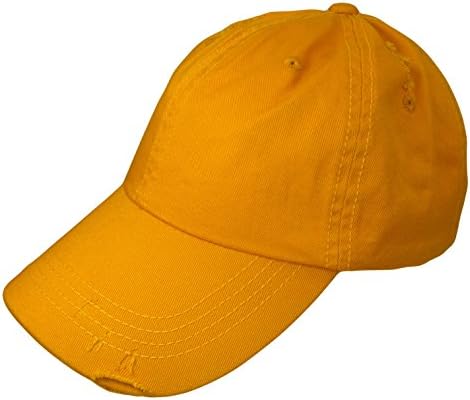 Baba Şapkası-Yıpranmış / Yıpranmış Vintage Tarzı Düşük Profilli Kap (Bir Boyut, Altın)