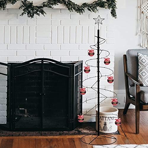 HOHİYA Metal Noel Ağacı Spiral Ferforje Süsleme Ekran Standı 84 inç Siyah