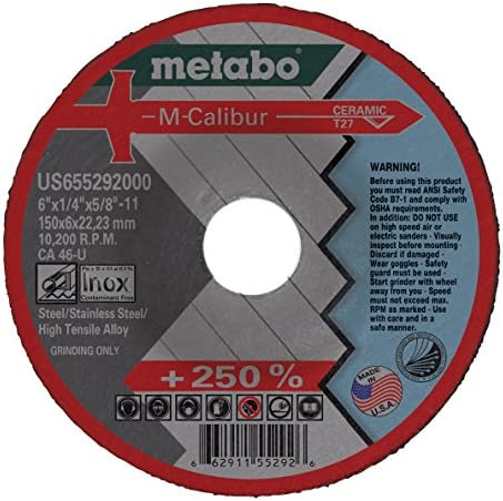 Metabo-Uygulama: Çelik / Paslanmaz Çelik-4-1/2 x 1/4 x 5/8-11-CA46U M-Calibur T27 (US655290000), Tip 27 M-Calibur Depresif