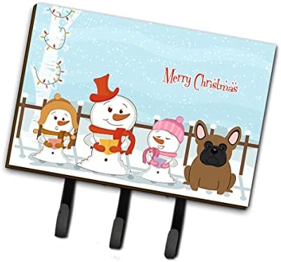 Caroline's Treasures BB2344TH68 Merry Christmas Carolers Fransız Bulldog Kahverengi Tasma veya Anahtarlık, Üçlü, Çok Renkli