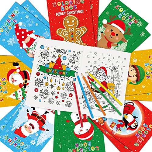 Joy Bang Çocuklar için Noel Boyama Kitapları 4-8 Yaş Arası Çocuklar için Renkli Kalem ile Mini Boyama Kitabı Noel Boyama Kitapları