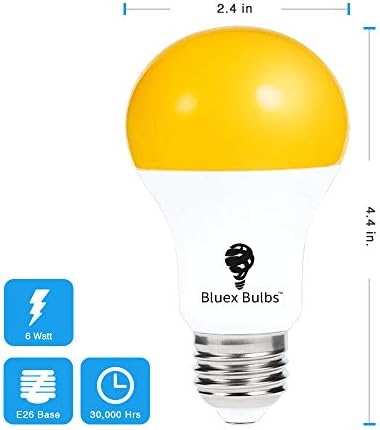2 Paket LED Alacakaranlıktan Şafağa A19 Hata Ampulleri, Sarı Ampul, Otomatik Sensörlü Ampullü Sarı Işık, LED Sundurma Işıkları