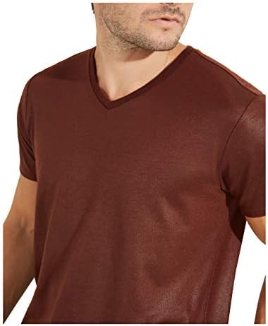 Erkek Kısa Kollu V Yaka Mason Boyunduruğu Tişörtünü Tahmin Et