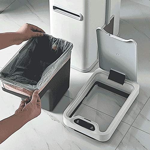 FCYIXIA Indüksiyon çöp tenekesi Kapaklı 7L Banyo çöp tenekesi Tuvalet Fırçası ve Doku Kutusu Paslanmaz Çelik Otomatik çöp tenekesi