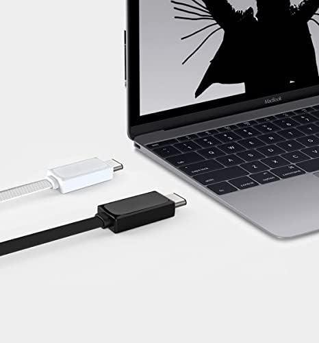 Hızlı Güç Düz USB-C Kablosu Samsung Galaxy Tab A7 10.4 (2020) ile Uyumlu USB 3.0 Gigabayt Hızları ve Hızlı Şarj Uyumlu! (Beyaz