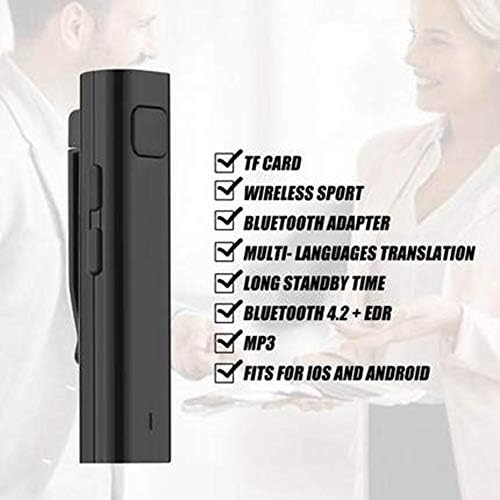 Venhoy Kulaklık Çevirmen Çoklu Dil Çeviri Bluetooth RECE Bluetooth Kulaklıklar (Renk: Siyah)