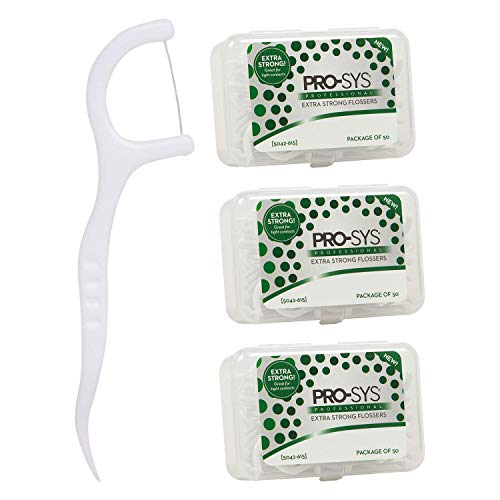 PRO-SYS Ekstra Güçlü Diş İpi Pensesi-150 Diş İpi (3 Paket – Paket Başına 50 Diş İpi)