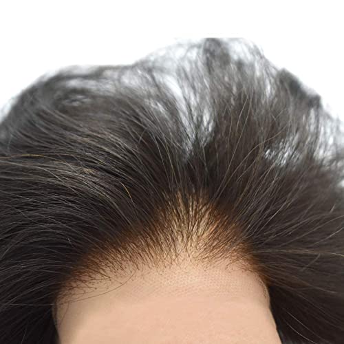 N·Y * P Fransız Dantel Ön Erkek Peruk Hairpieces İle Ağartılmış Knot Doğal Saç Çizgisi İnsan Saç Değiştirme Şeffaf Dantel Poli